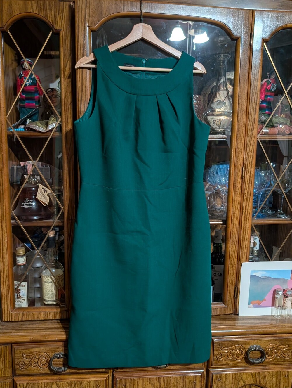 Green Sheath Dress Wool